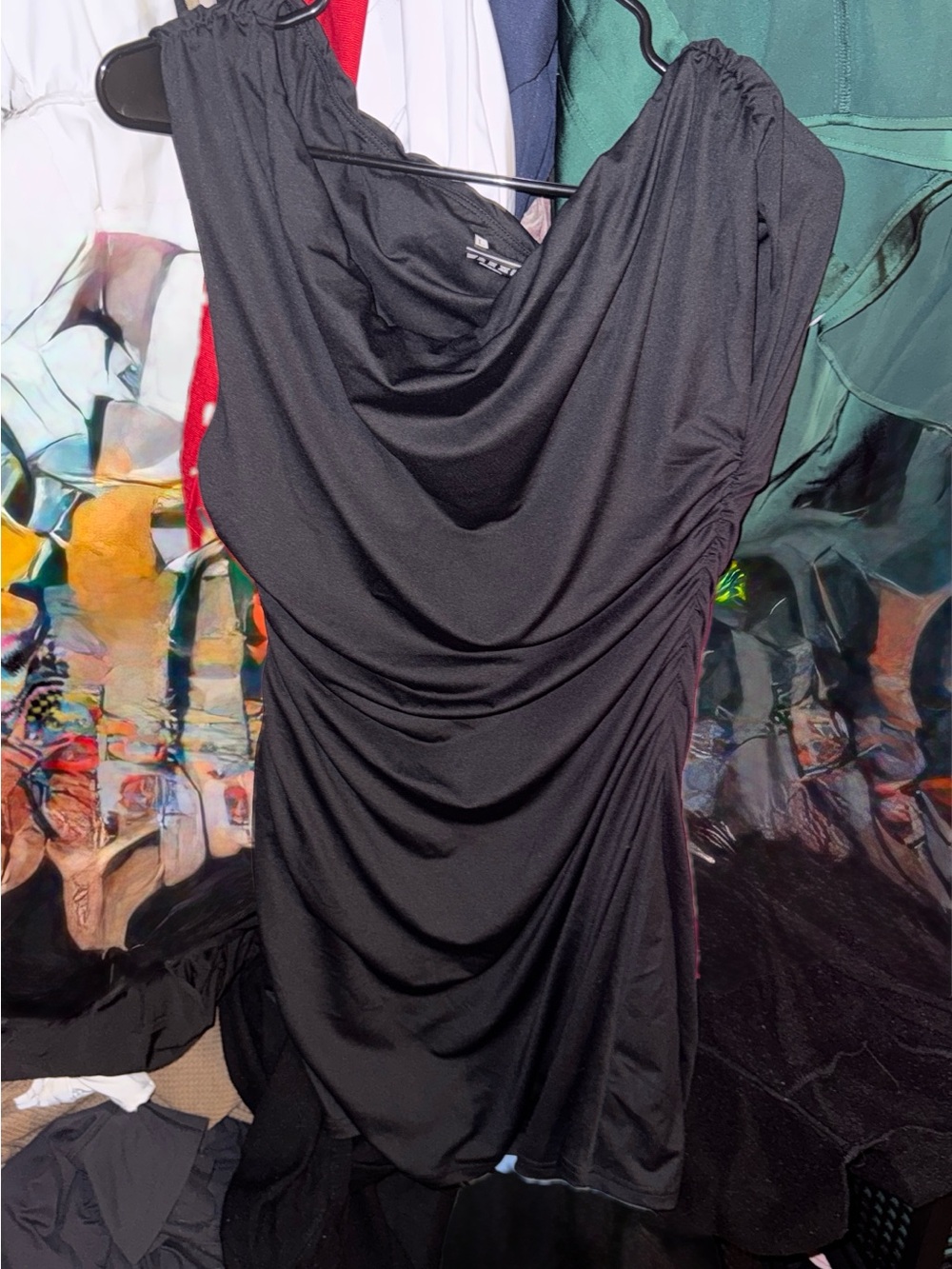 Women’s Black Cowl Neck Midi Dress